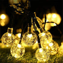 50 or 100 Crackle Effect Ball String Lights | Solar, Outdoor, Waterproof