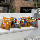 Picasso-Style Abstract Embroidered Cotton Cushion Cover