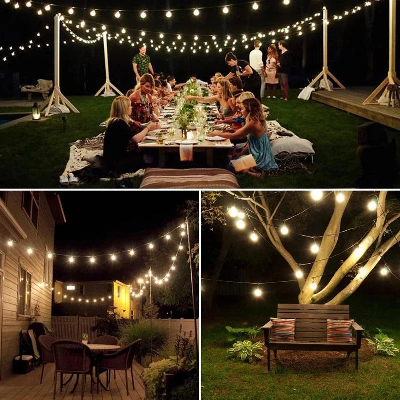 Solar Crystal Globe LED String Lights, 60 LED, 8 Modes, IP65 Waterproof, for Garden & Party Decor