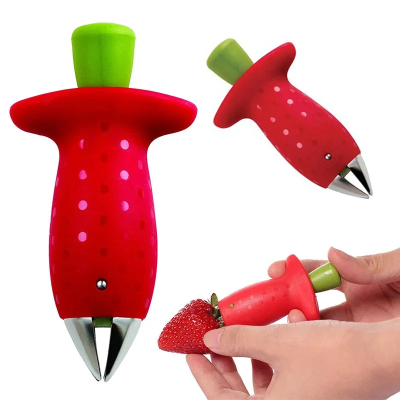Strawberry Slicer & Huller - Stainless Steel Cutter for Fruits and Vegetables