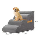 Stylish Grey High-Density Foam Pet Steps with Durable Non-Slip Waterproof Fabric Cover | Protect Your Pets' Joints with Dog Stairs for the Bed, Sofa, RV.