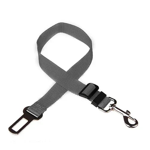 Adjustable Pet Car Seat Belt – Dog & Cat Safety Harness with Lead Clip for Vehicle Travel