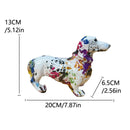 Colourful Dachshund Figurine | Resin Dog Statue for Home and Gifts