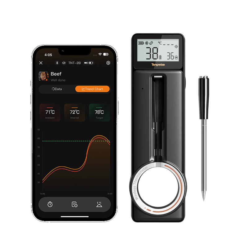 Wireless Meat Thermometer – 5G WiFi & Bluetooth BBQ Thermometer with Dual Probes, Smart App Control