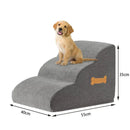 Stylish Grey High-Density Foam Pet Steps with Durable Non-Slip Waterproof Fabric Cover | Protect Your Pets' Joints with Dog Stairs for the Bed, Sofa, RV.