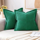 Corduroy Boho Striped 18x18 Inch Cushion Cover for Sofa, Couch or Bedroom