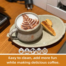 5-Piece Stainless Steel Coffee Decorating Stencils – Latte Art Templates for Coffee & Desserts