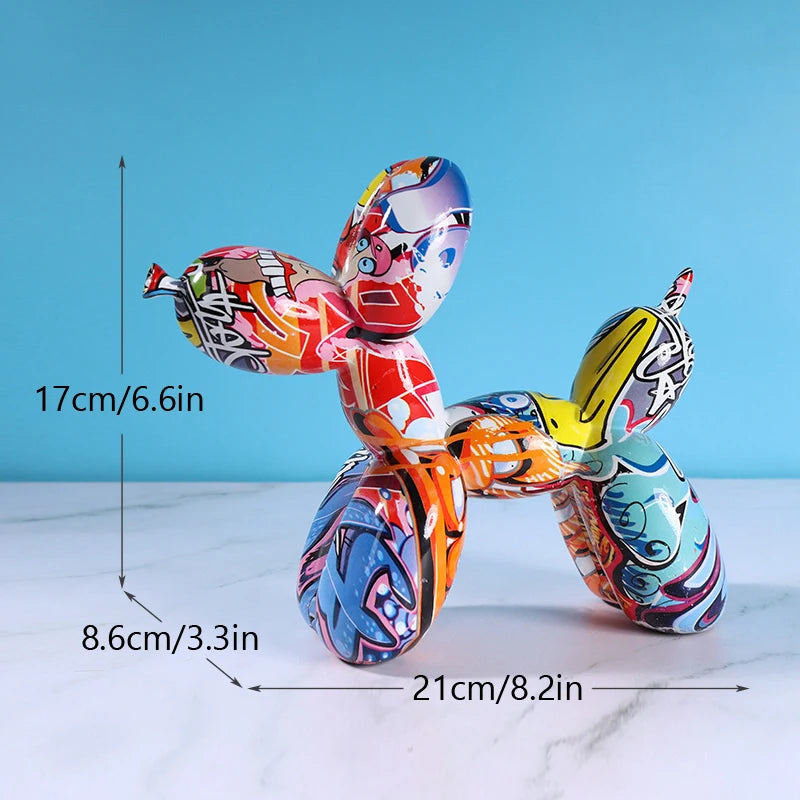 Nordic Balloon Dog Figurine – Modern Resin Home Décor for Living Room, Desk, Entryway & Gifts