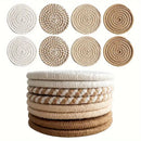 8-Piece Set Absorbent Woven Cotton Coasters – Minimalist Boho Coffee Table Decor