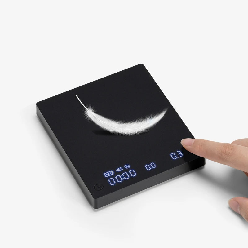 Black Mirror Mini Espresso Coffee Scale - Digital Kitchen Scale with Timer