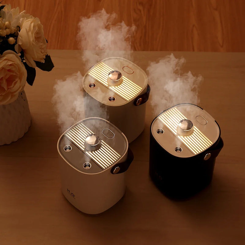 Portable 1.2L Ultrasonic Humidifier with Light – Quiet, Rechargeable, and Convenient