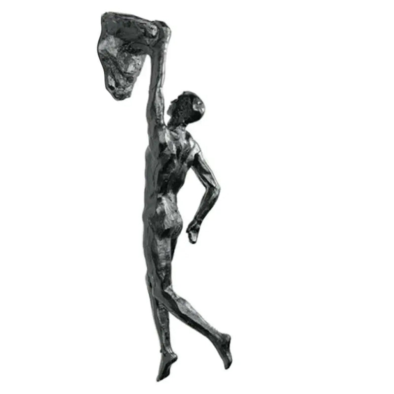 Abseiling Rock Climbing People Resin Wall Art – 3D Climber Sculpture Decor