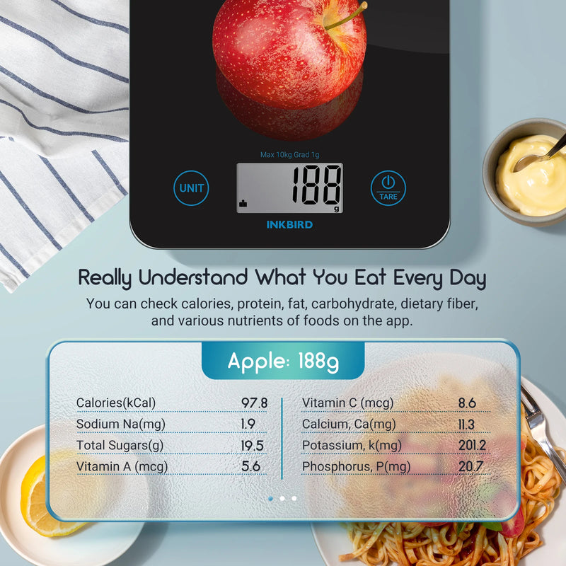 INKBIRD Bluetooth Kitchen Scale - High-Precision Digital Food Scale for Baking and Cooking
