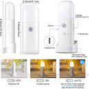LED Motion Sensor Night Light - USB Rechargeable, Dimmable, Portable Lamp for Bedrooms & Hallways