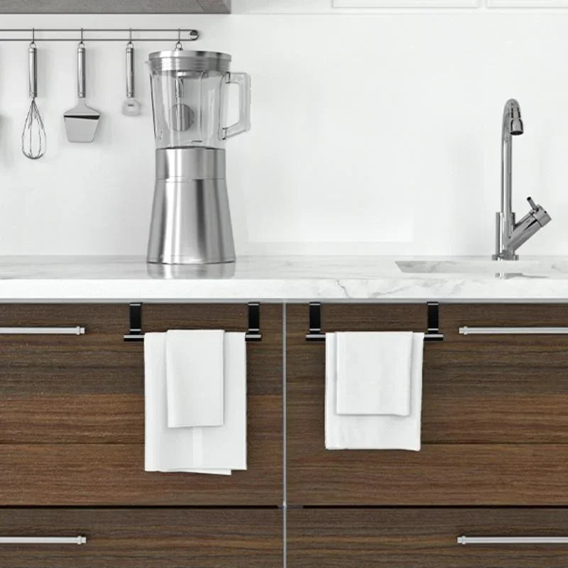 Stainless Steel Over Cabinet Towel Rack – Punch-Free Hanging Storage Organizer