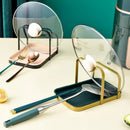 Pot Lid and Utensil Stand with Drip Tray | Space-Saving Storage While Cooking