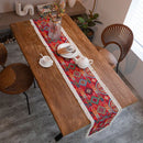 Jacquard Cotton & Linen Tassel Table Runner – Perfect for Holiday Gatherings and Home Decor