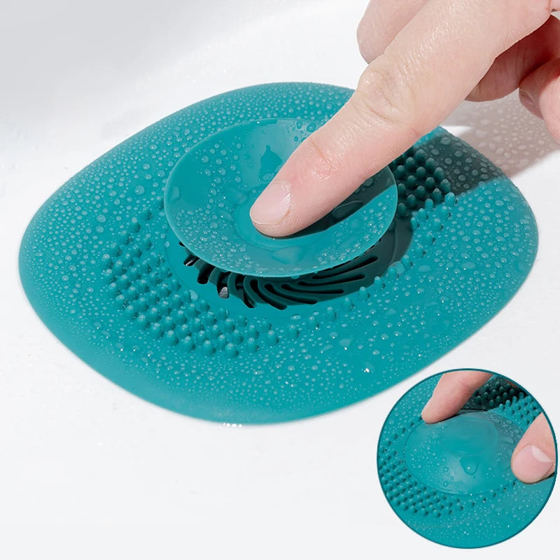 Silicone Bathroom Hair Catcher – Anti-Clogging Shower Floor Drain Cover & Kitchen Sink Strainer
