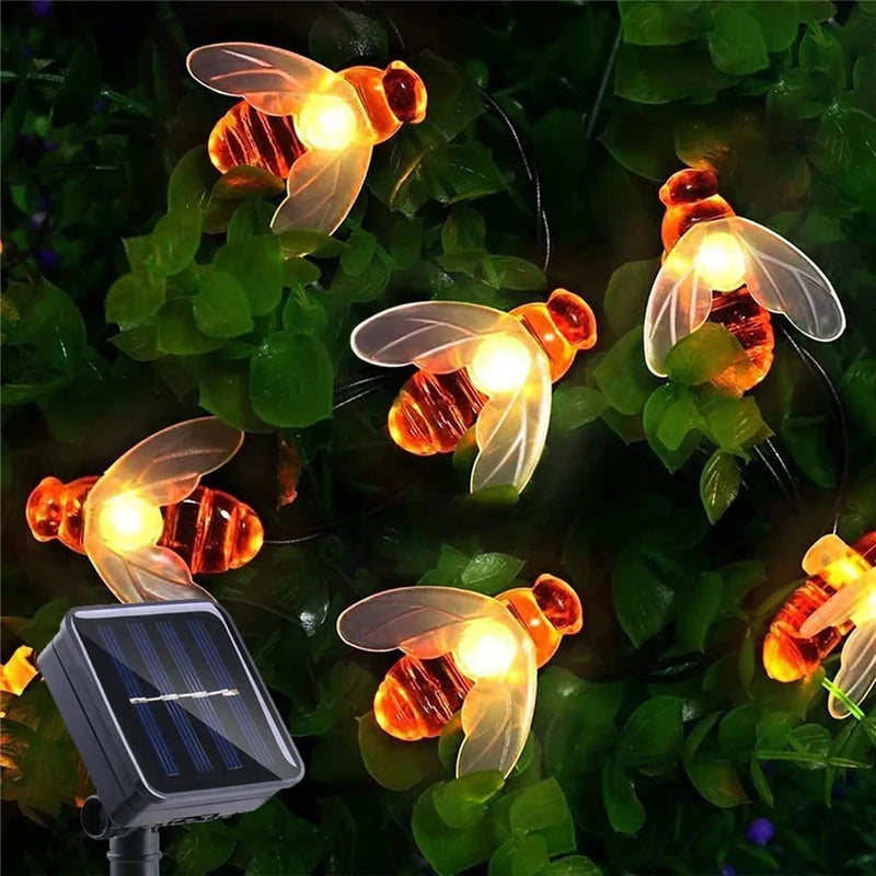 Solar String Light - 20 LED Cute Bee Outdoor Waterproof Light Solar Lights