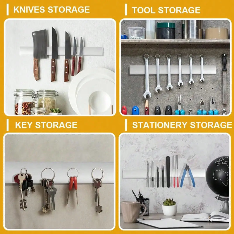 Magnetic Knife Holder for Wall, Multipurpose Stainless Steel Magnetic Knife Strip Knife Rack