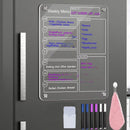 Fridge Magnetic Acrylic Dry Erase Organiser for Family, Work and More |  Reusable Calendar, Notes, Meal Planner