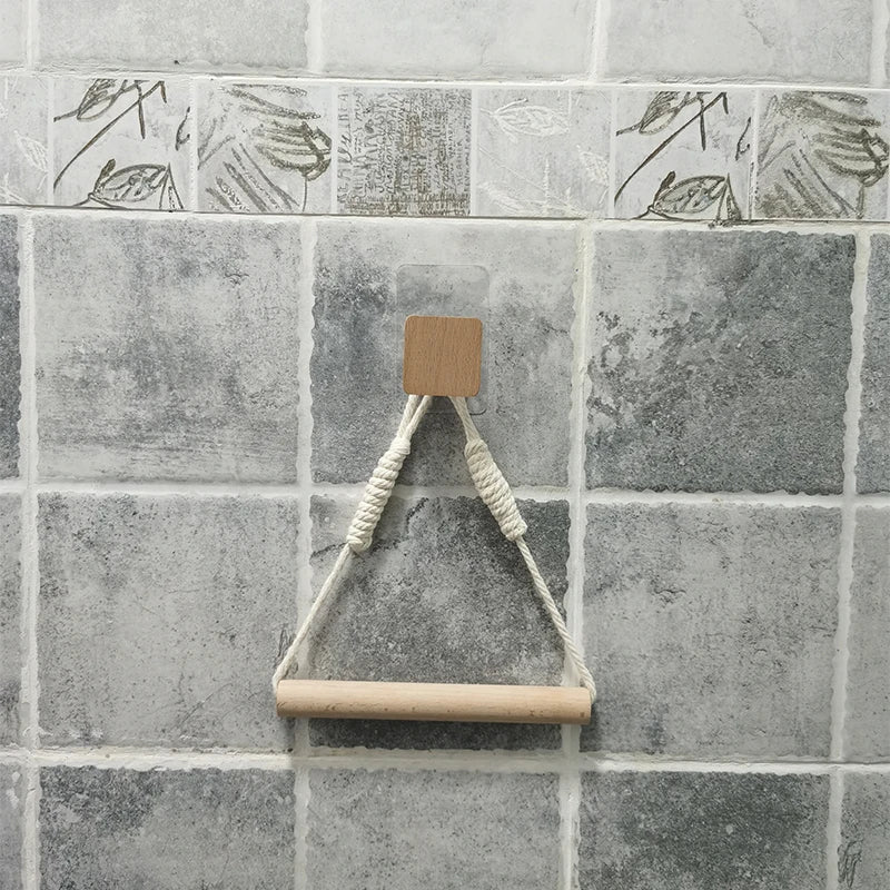 Wall-Mounted Wooden Toilet Paper Holder – Stylish Bathroom Accessory