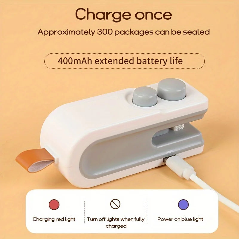 Food Bag Sealer | Portable Hand Press Vacuum Sealer for Home, Camping & Travel