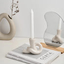 Decorative Ceramic Candlestick Holder - Modern Candle Holder for Table Decor, Weddings & Christmas