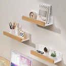 Wall-Mounted Wooden Bathroom Storage Shelf – Adhesive Mounted Floating Organizer