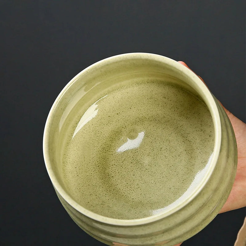 Japanese Matcha Tea Ceremony Set | Natural Bamboo Whisk & Pottery Bowl