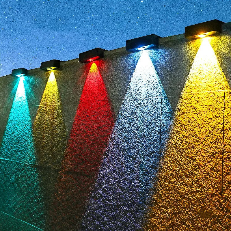 LED Solar Wall Lamp Outdoor Waterproof Solar-Powered Fence Light for Garden, Patio, Balcony & Stair