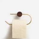Modern Nordic Brass and Wood Toilet Paper Holder