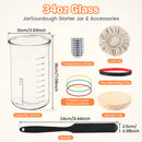Sourdough Starter Fermentation Jar Kit – 1L Clear Glass Jar for Sourdough Baking with Accessories