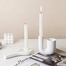 Luxury Electroplated Silver Ceramic Candlestick Holder – Modern Decorative Piece for Home and Office