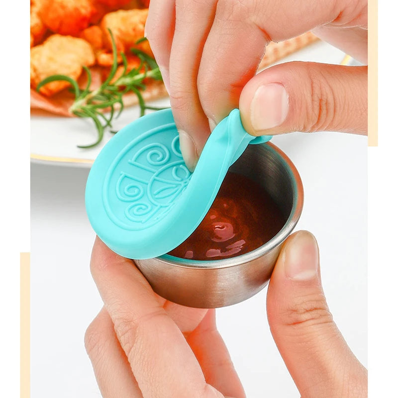 Set of 6 Reusable Salad Dressing Containers | Leakproof Silicone Lids