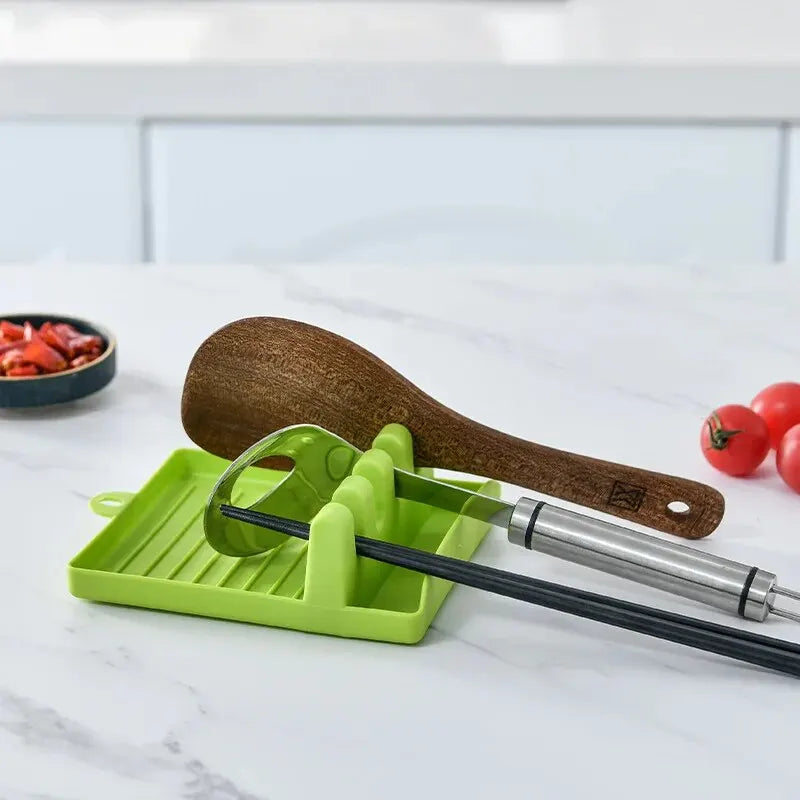 Kitchen Spatula Rack Pot Lid Rack Shelves Countertop Soup Spoon Holder