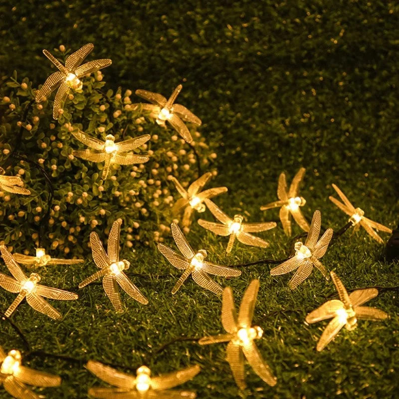 Solar Dragonfly String Lights – Outdoor Fairy Lights with 8 Modes