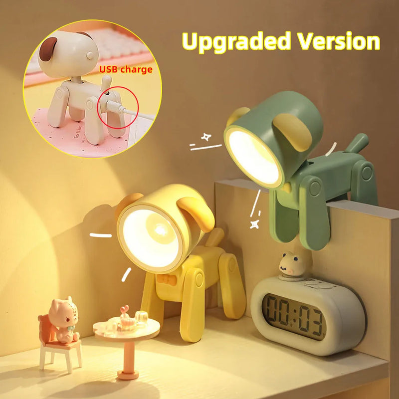 Mini USB Rechargeable Puppy  and Deer Night Light | Bedroom Novelty Table Lamp for Kids