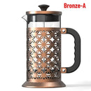 Elegant Lattice Design French Press Coffee Maker 1000ml