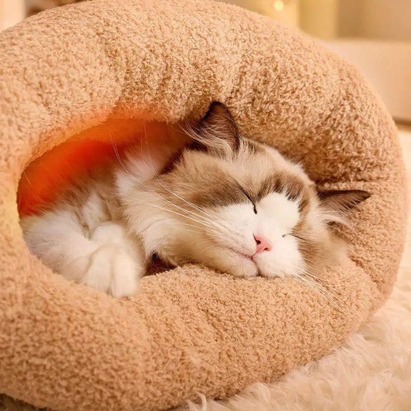 Warm & Cozy Cat Winter Sleeping Bag – Semi-Enclosed Pet Bed for Ultimate Comfort