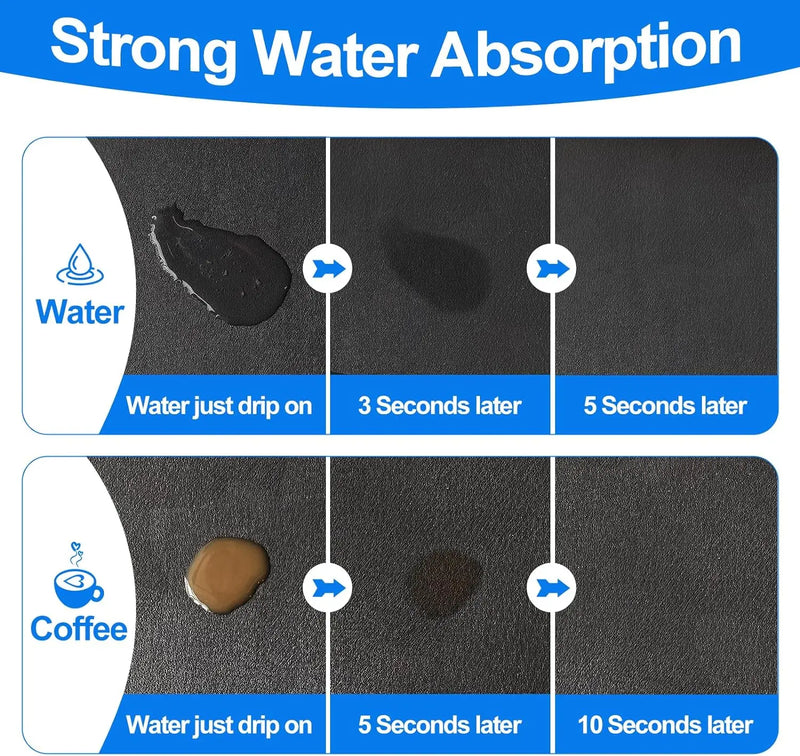 Large Kitchen Super Absorbent Mat - Quick Dry Draining Mat for Kitchen & Bathroom