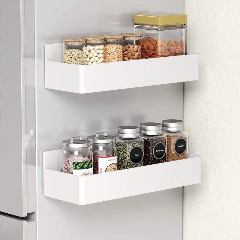 Magnetic Kitchen Storage Rack – 2-Tier Organizer for Refrigerator, Microwave, and Metal Surfaces