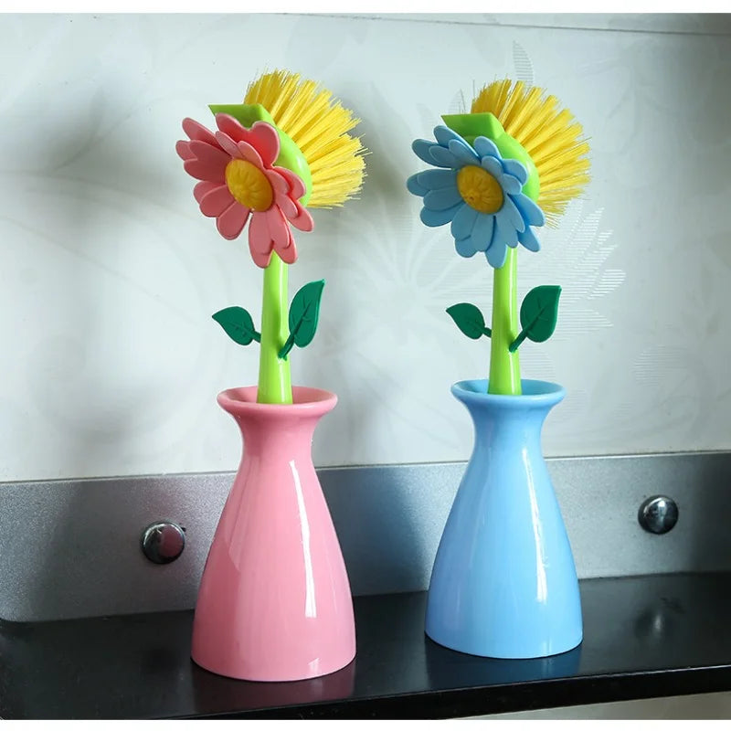 Vase Shape Flower Kitchen Scrubbing Brush