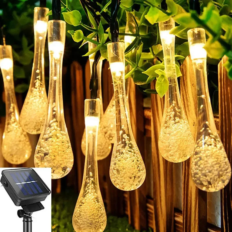 Water Droplets Solar String Lights