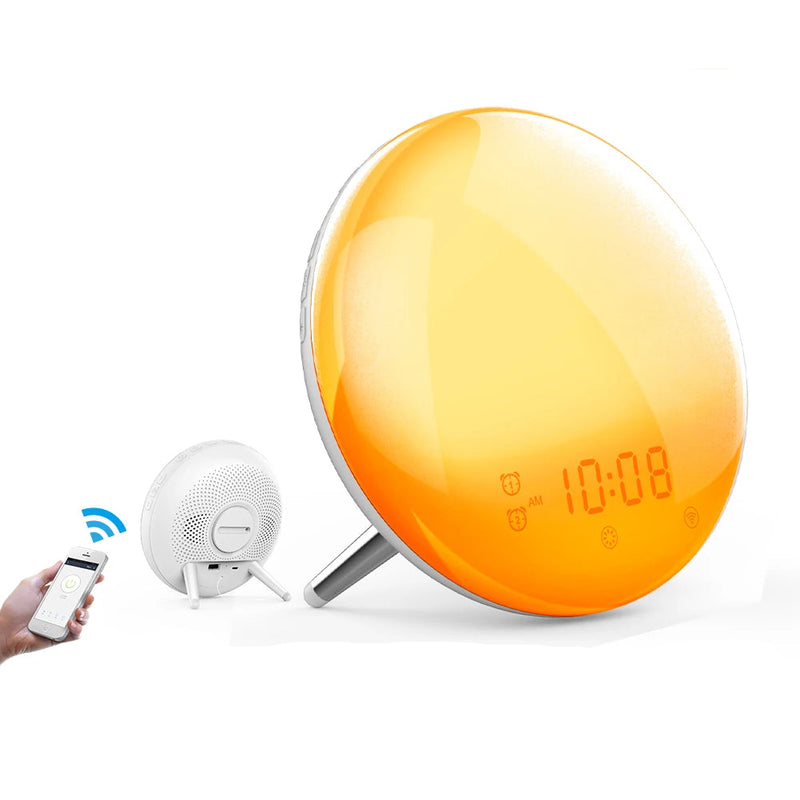 WiFi Smart Wake-Up Light – Sunrise/Sunset Alarm Clock with App, Alexa & Google Home Compatibility