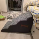 Stylish Grey High-Density Foam Pet Steps with Durable Non-Slip Waterproof Fabric Cover | Protect Your Pets' Joints with Dog Stairs for the Bed, Sofa, RV.