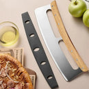 Stainless Steel Pizza Cutter with Wooden Handle + Protective Cover