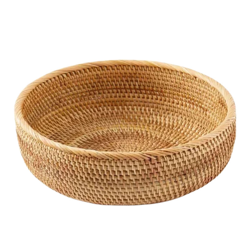 Handwoven Rectangular Rattan Wicker Basket